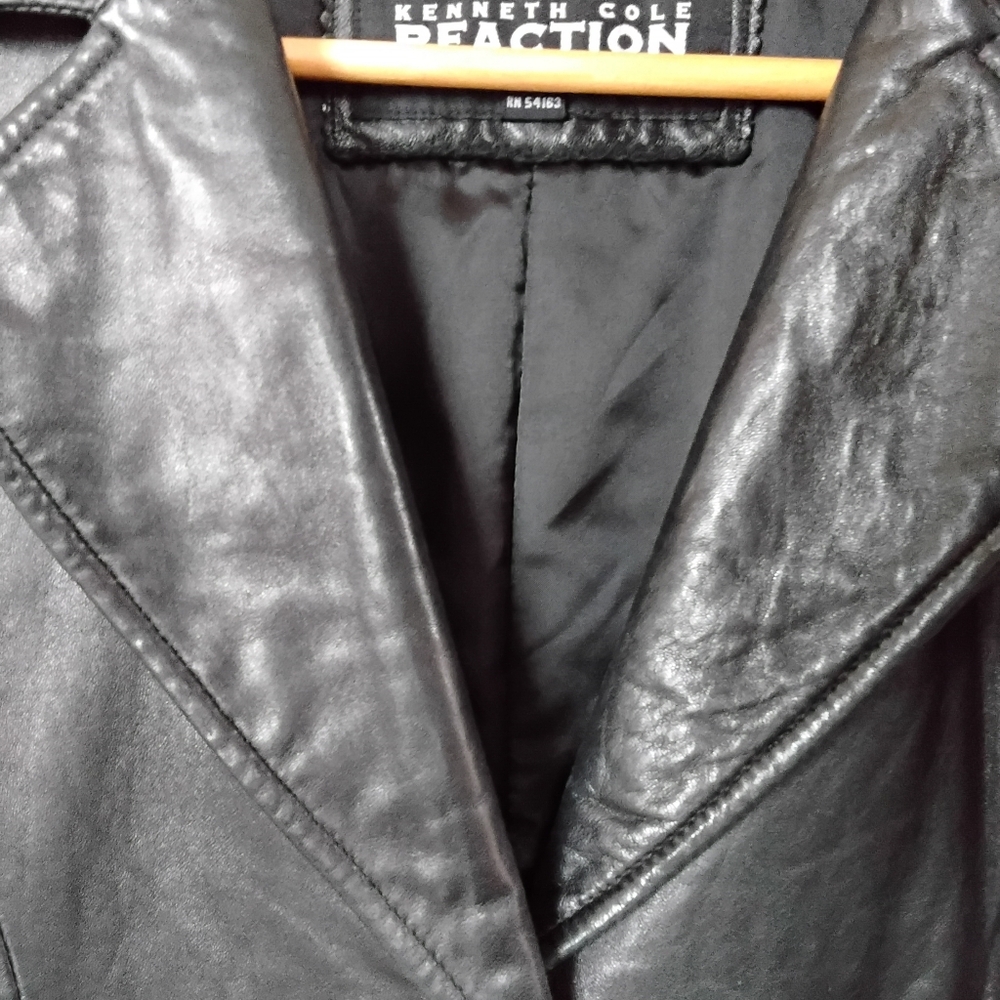 Keneth Cole Leather Coat - Picture 4 of 9